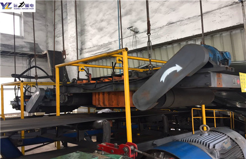 電磁自卸式除鐵器，河南電磁自卸式除鐵器用什么電機(jī)國(guó)家標(biāo)準(zhǔn)_河南RCDD-12自卸式電磁除鐵器廠家配件_型號(hào)及工作視頻 